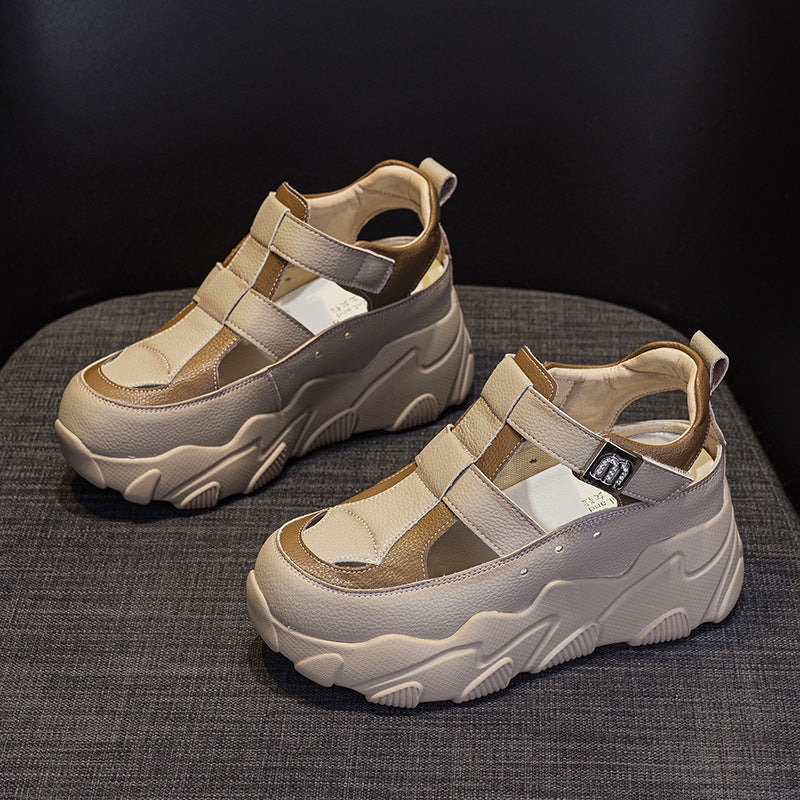 Live Broadcast Online Double Hollow Dad Sandals