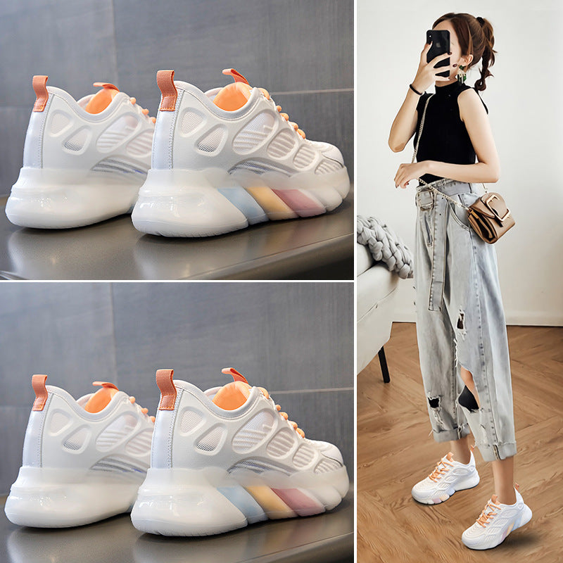 Women's Insole Authentic Clunky Autumn Waterproof Platform Mesh White Closed Toe Men's Shoes