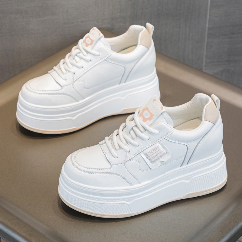 Women's Platform White Slimming Height Increasing Insole Small Versatile Women's Casual Shoes