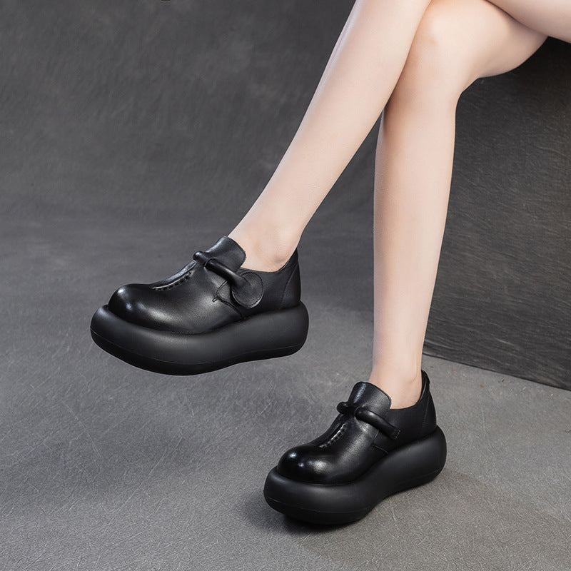 Women's Retro Simple First Layer Cowhide Comfort Commuter Women's Casual Shoes
