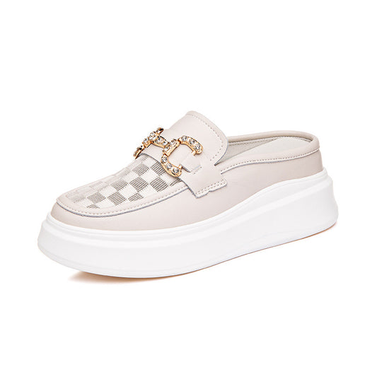 Women's Mesh Half For Height Increasing Insole Summer Platform Slippers