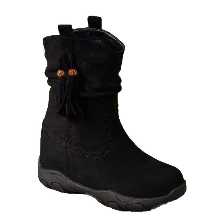 Below The Knee Long Female Autumn Retro Pile Style Platform Boots