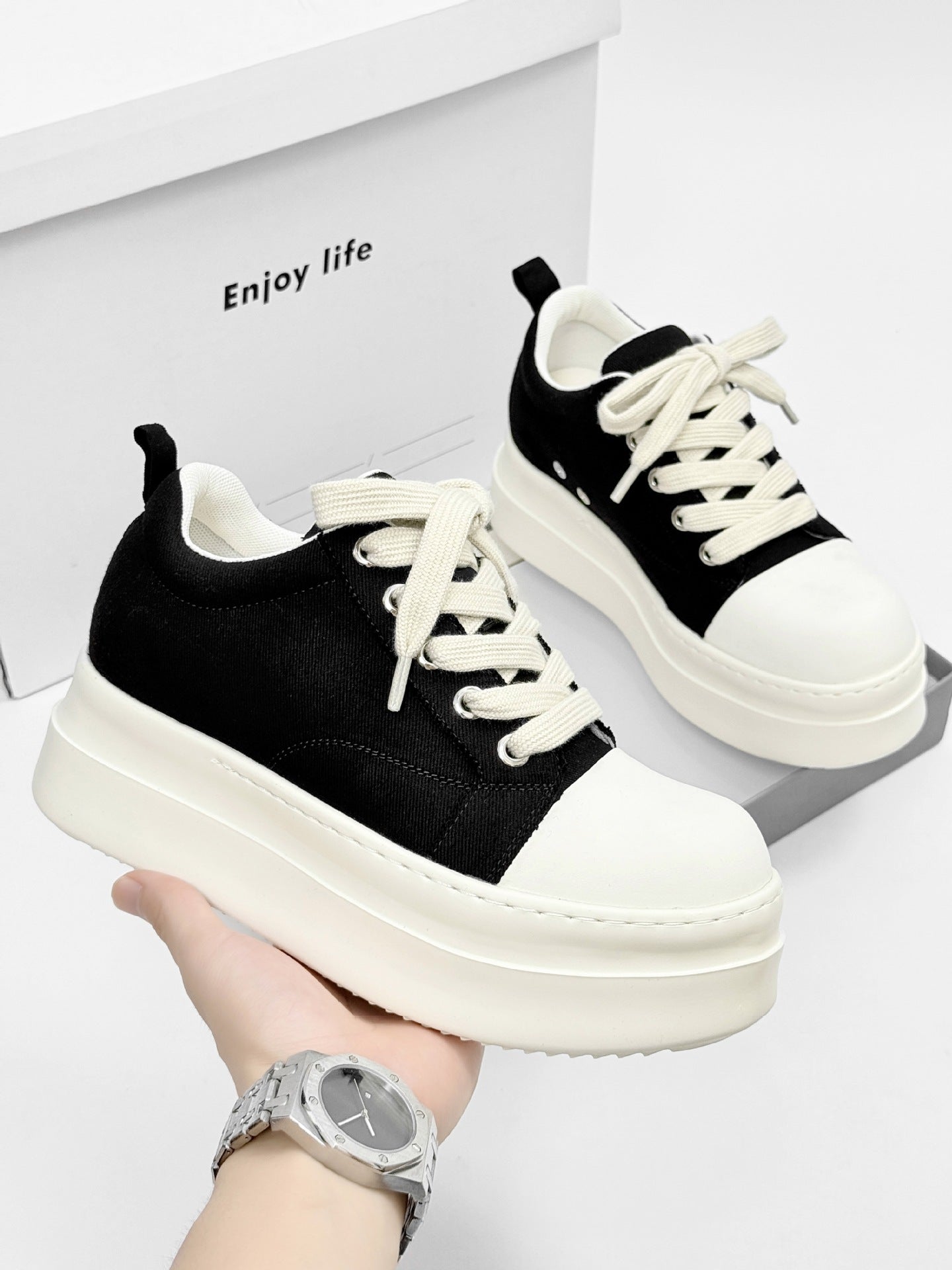 Men's Thick Bottom Height Increasing Autumn Board Men's Canvas Shoes