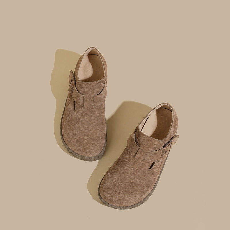 Women's Thick Bottom Height Increasing Insole Warm Pumps Retro Small Real Men's Shoes
