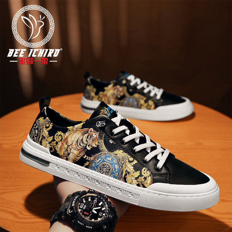 Men's Bee Flagship Store Fashion Genuine Soft Casual Shoes