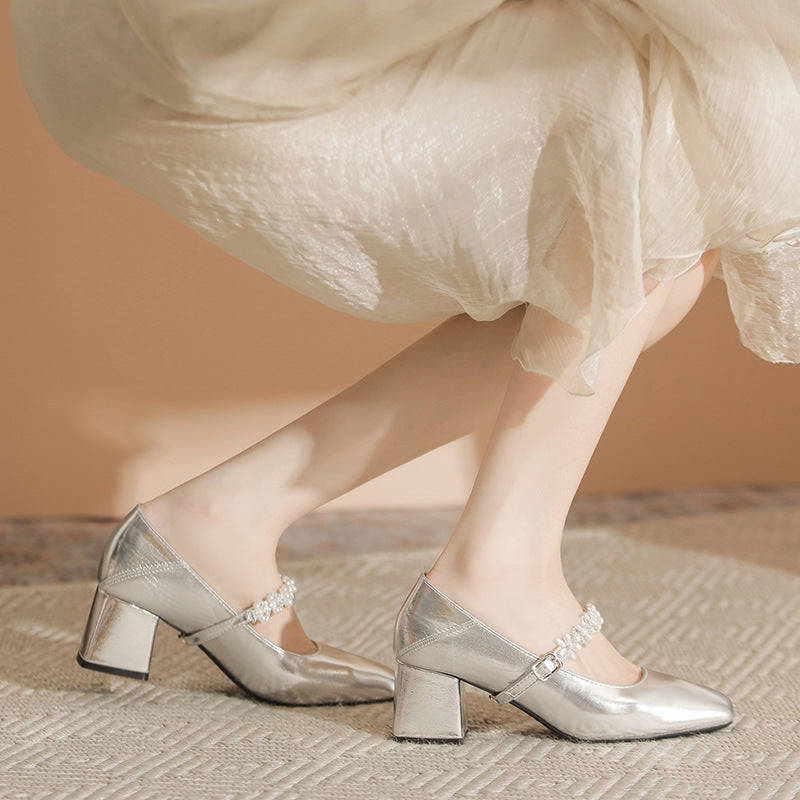 Low-cut Mary Jane Commuter Chunky Not Tired Feet Heels