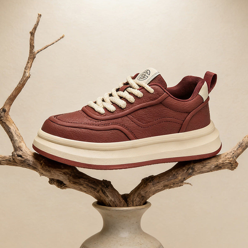 Men's Spring Korean Style Fashion Light Luxury Trendy Thick-soled Men's Board Shoes
