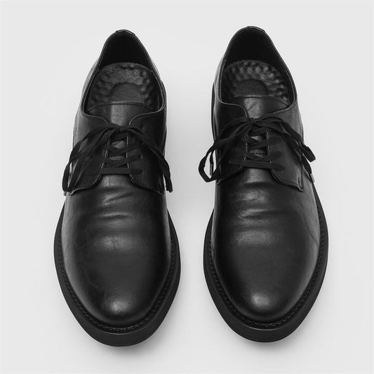 Men's Business Formal Soft Black Bottom Surface British Leather Shoes