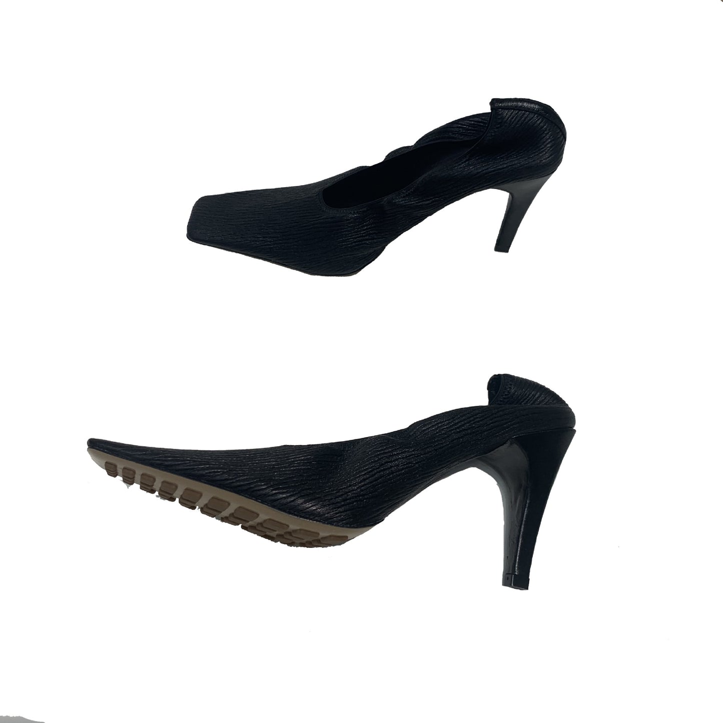 Women's Square Toe High Pumps Soft Stretch Retro Women's Shoes