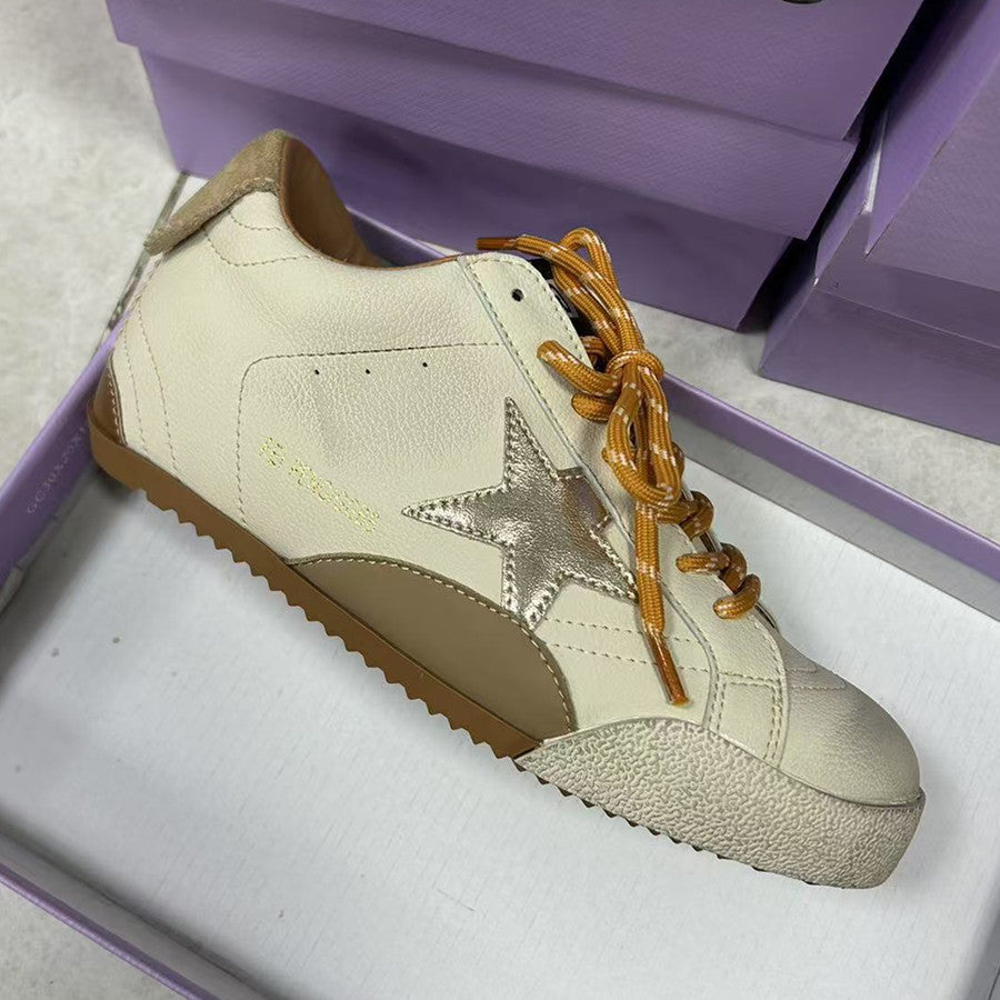 Women's Dirty Color Matching Mandarin Duck Belt Korean Retro German Training Women's Sports Shoes