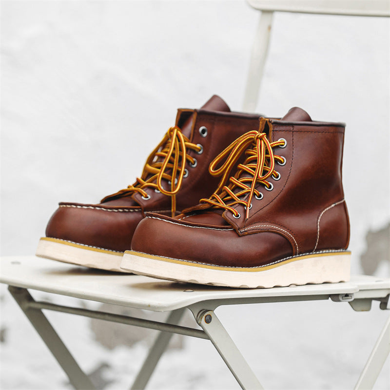 Men's Martin Retro Easy Matching Worker Striped Boots