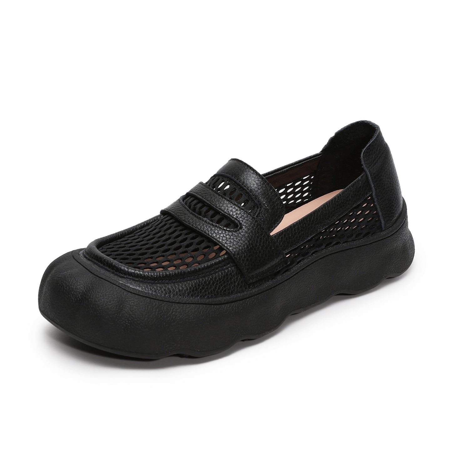 Women's Retro Breathable Hole Mesh Soft Bottom Heels