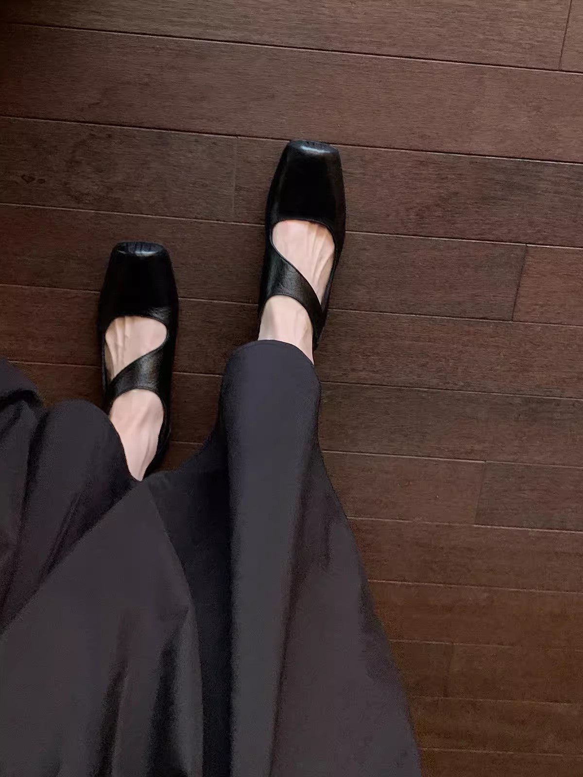 Women's Mom Washed Horse Vintage Distressed Square Women's Shoes