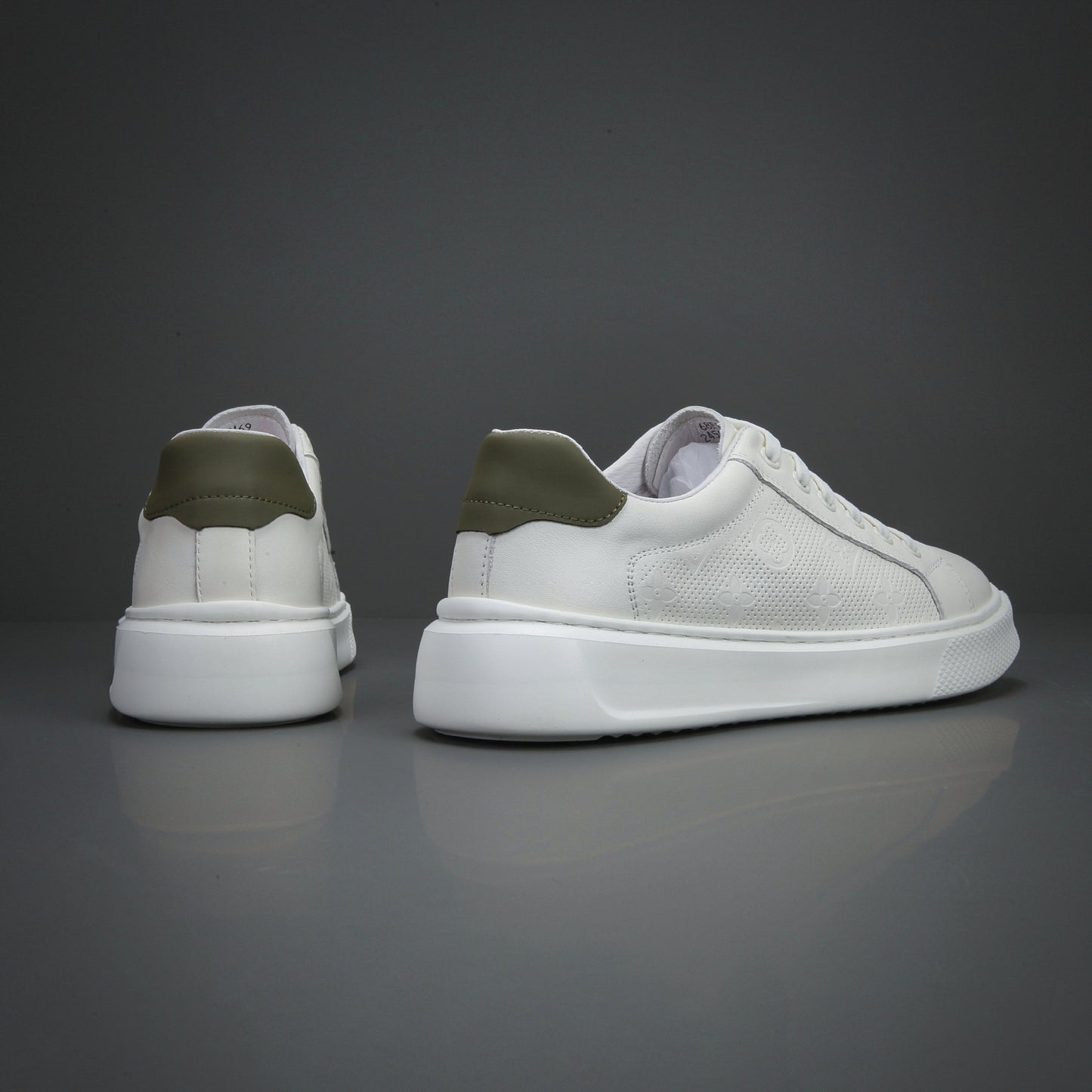 Men's Fashion White Spring British Style Green Men's Board Shoes