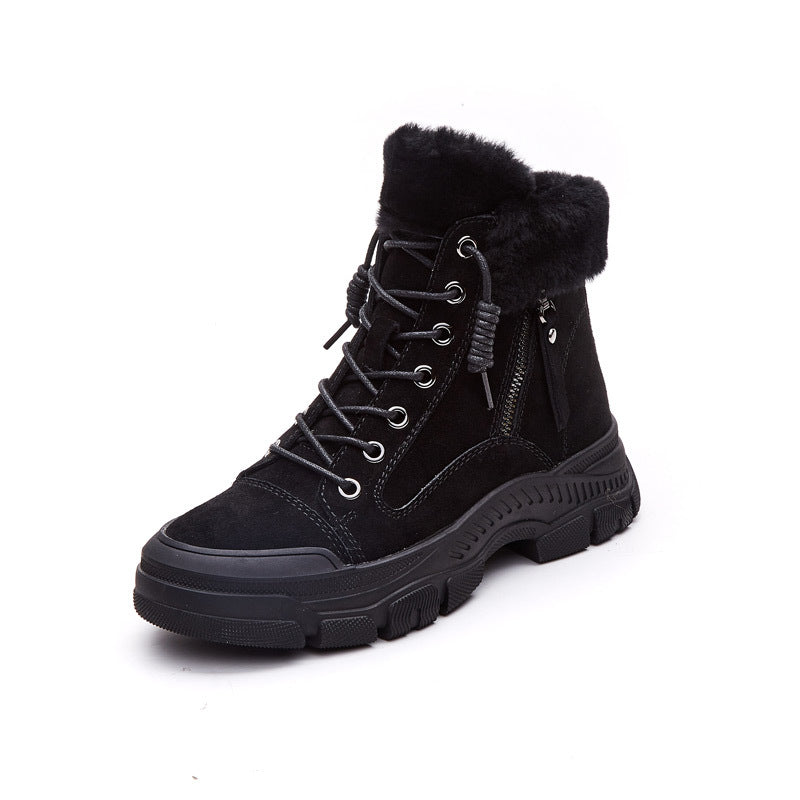 Women's Fleece-lined British Style Platform Martin Female Boots