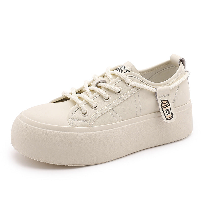 Women's Versatile Biscuit Shape Bread Milky Tea Casual Shoes