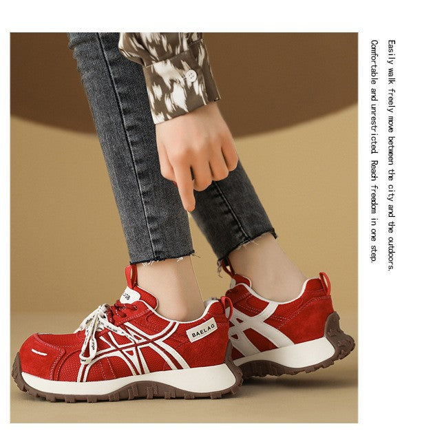 Women's Breathable Mesh Platform Dad Early Spring Height Sneakers