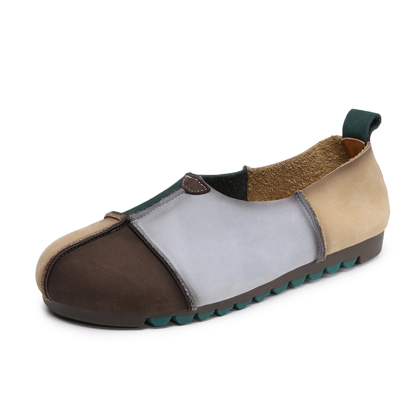 Women's First Layer Contrast Color Pumps Spring Stitching Beggar Soft Bottom Women's Casual Shoes