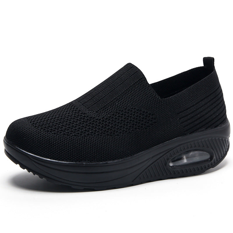 Women's Plus Size Slip-on Platform Air Cushion Mesh Casual Shoes