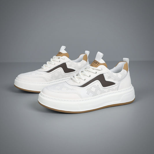 Men's Genuine Pure Cowhide Breathable Fashionable Soft Bottom Men's Board Shoes