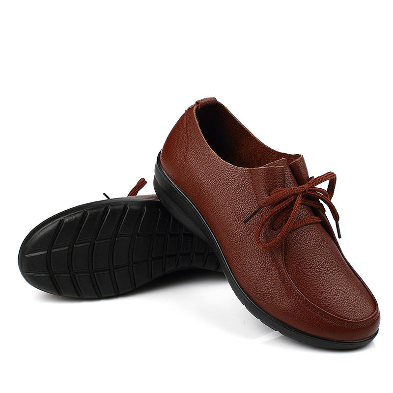 Women's Mother's Soft Bottom Genuine Flat Large Women's Shoes
