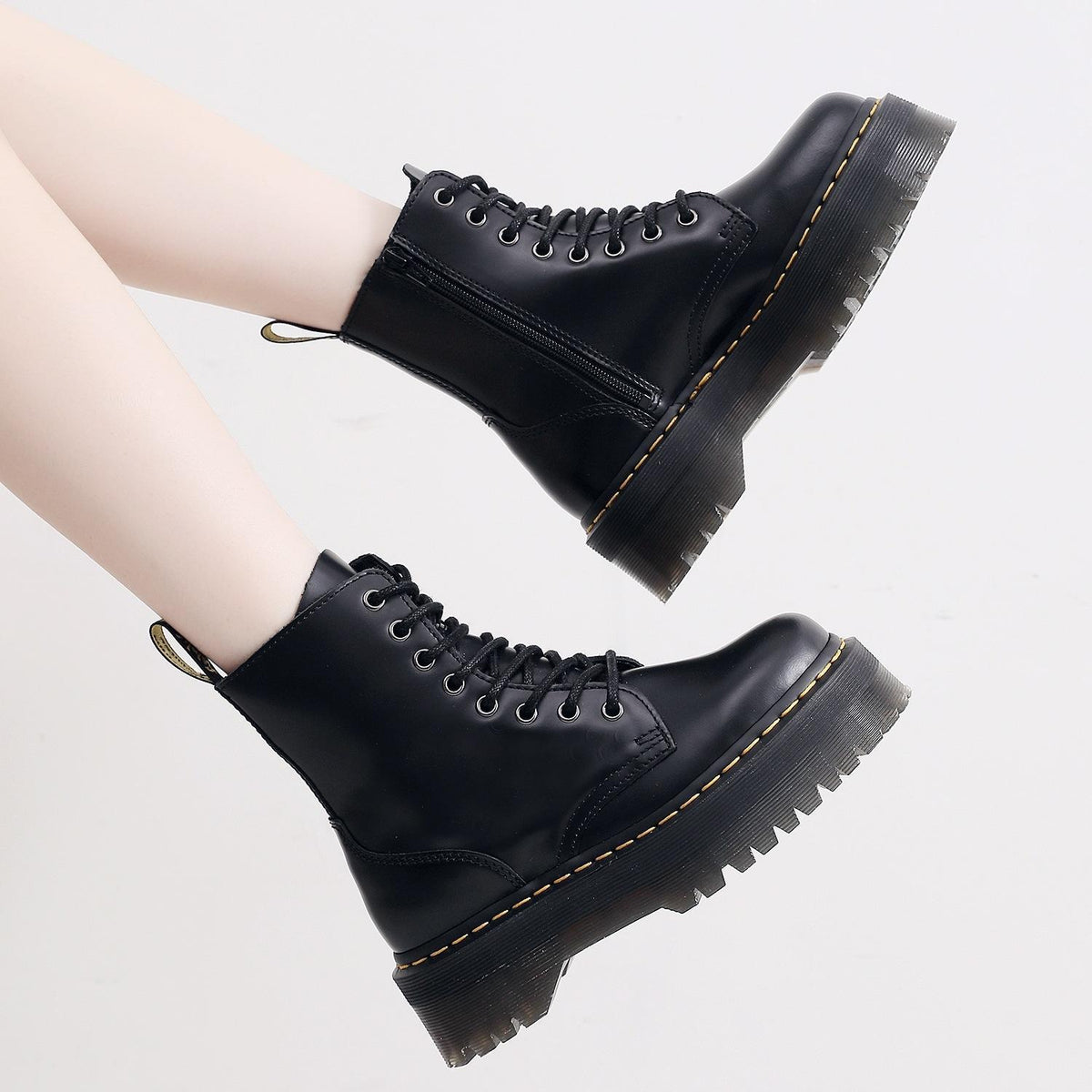 Women's Platform Ankle Side Zipper British Muffin Boots