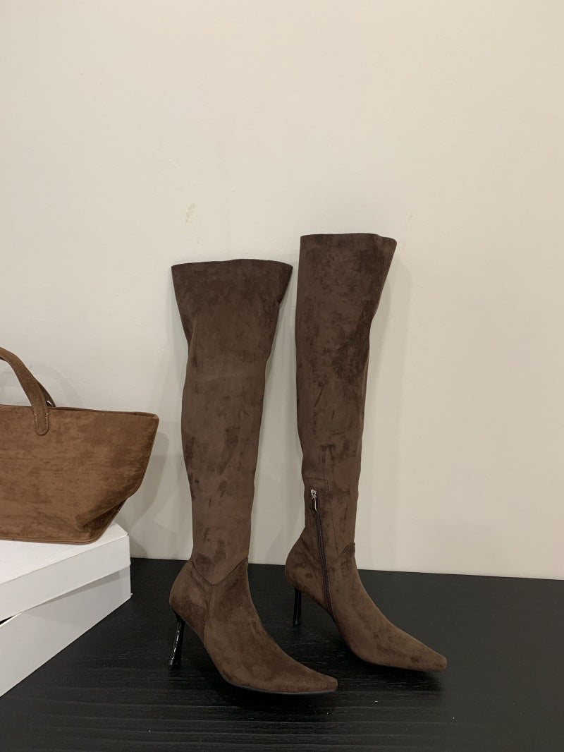 Stiletto Knight Two-way Wear Female Temperament Women's Leather Boots