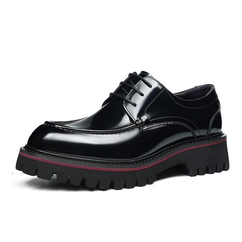 Men's Toe Glossy Formal Wear Business Raise The Bottom Men's Casual Leather Shoes