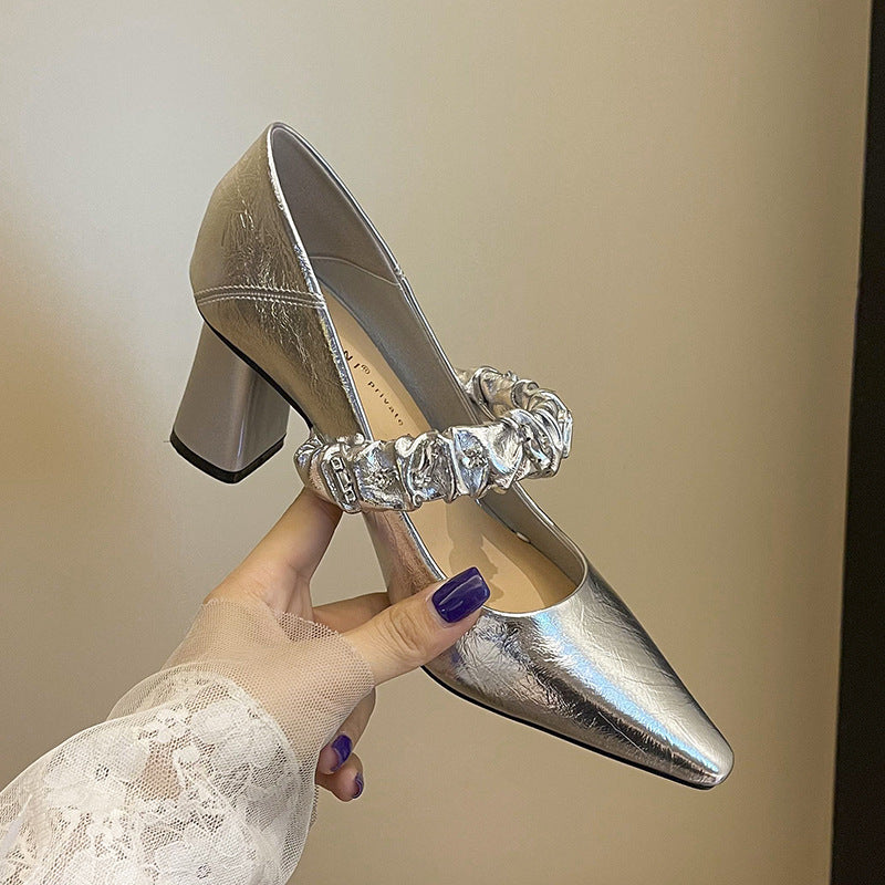 Women's Rhinestone Word With Pointed Toe High Pumps Women's Shoes