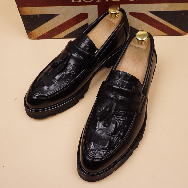 Men's Platform Height Increasing Insole Trendy Korean Men's Business Leather Shoes