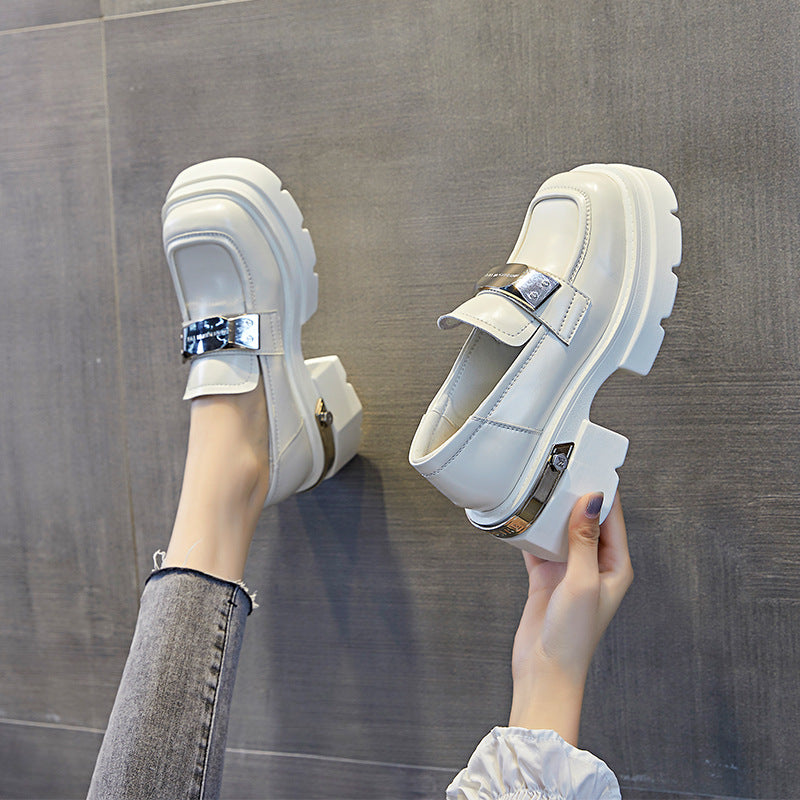 Women's British Style Elevator Wild Retro Muffin Casual Shoes