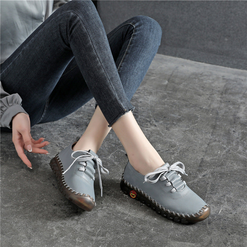 Women's Hole Genuine Comfortable Soft Soled Flats Women's Casual Shoes