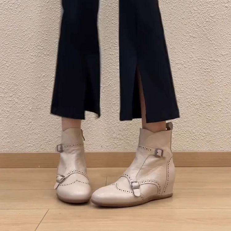 Women's Toe Invisible Elevated Flat Ankle Autumn Simple Boots