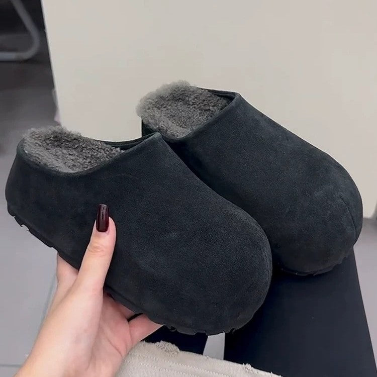 Women's Thick Bottom Closed Toe Half Outer Wear Slip-on Small Versatile Thick-soles Slippers