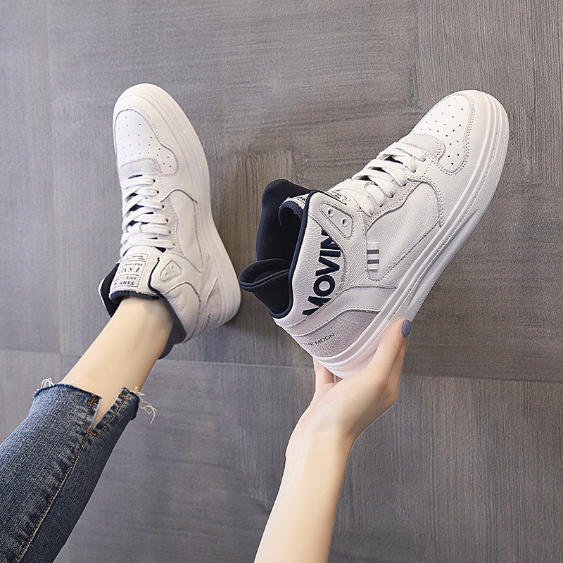 Women's Genuine High Top White Sports Board Women's Shoes