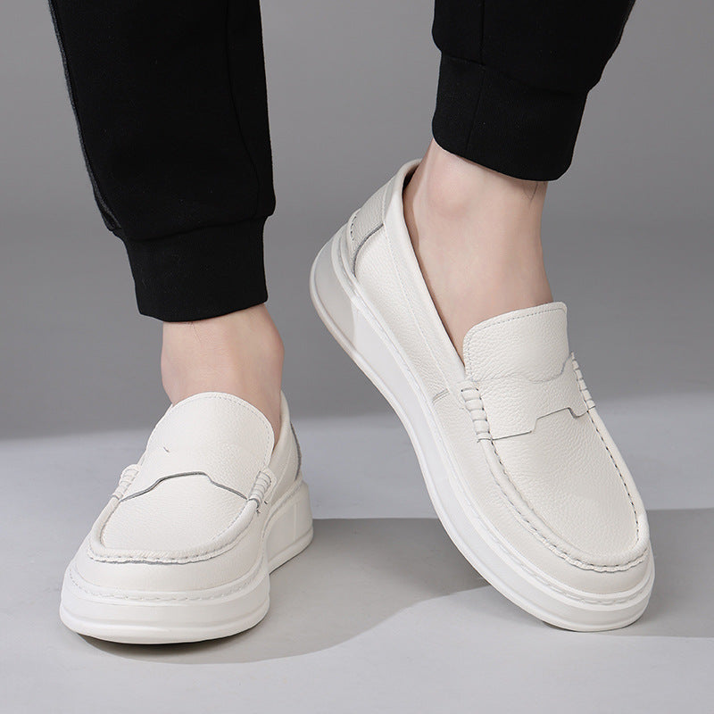 Men's Spring Genuine Slip-on Fashion Soft Bottom Loafers/doug Shoes
