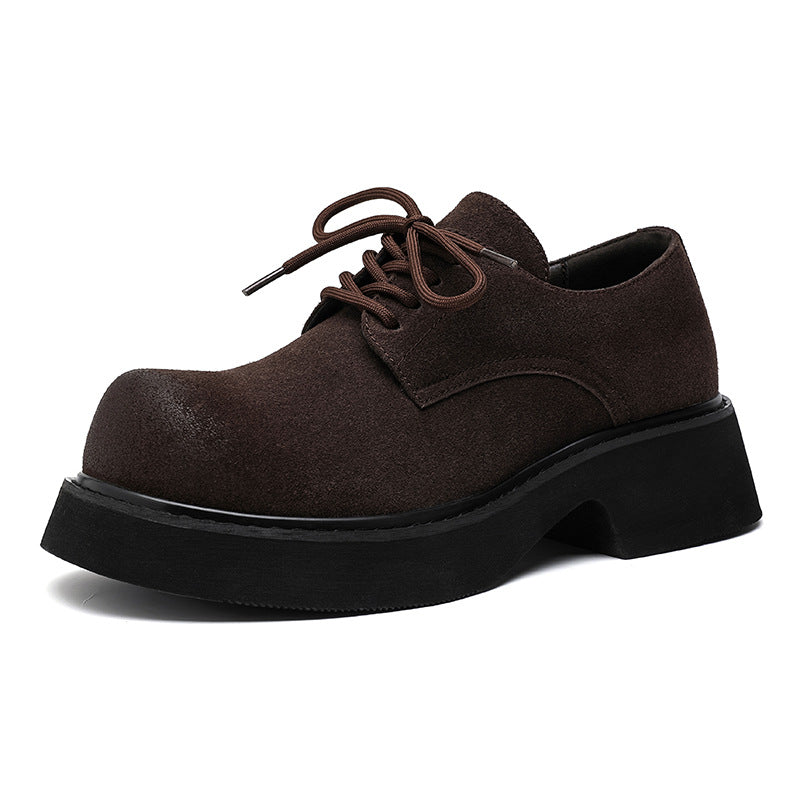 Men's Trendy Retro Big Head Thick Bottom Hight Leather Shoes