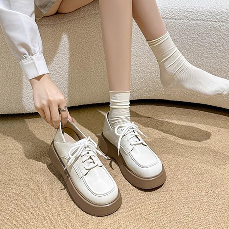 Women's Platform Slip-on British Style Height Increasing Insole Women's Casual Shoes