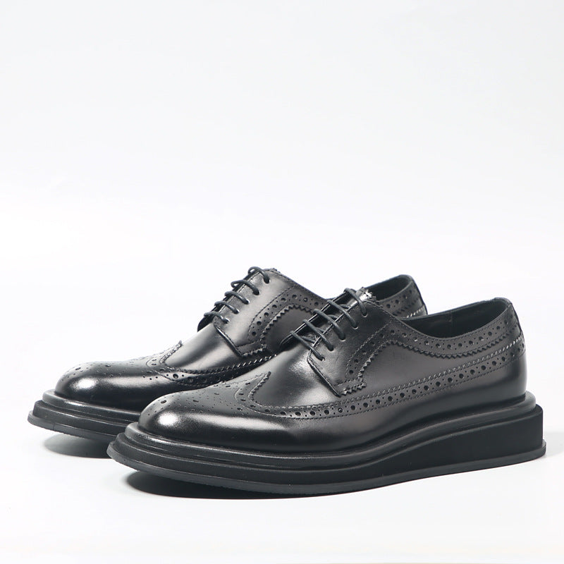 Men's Business British Black Brogue Spring Formal Wear Leather Shoes