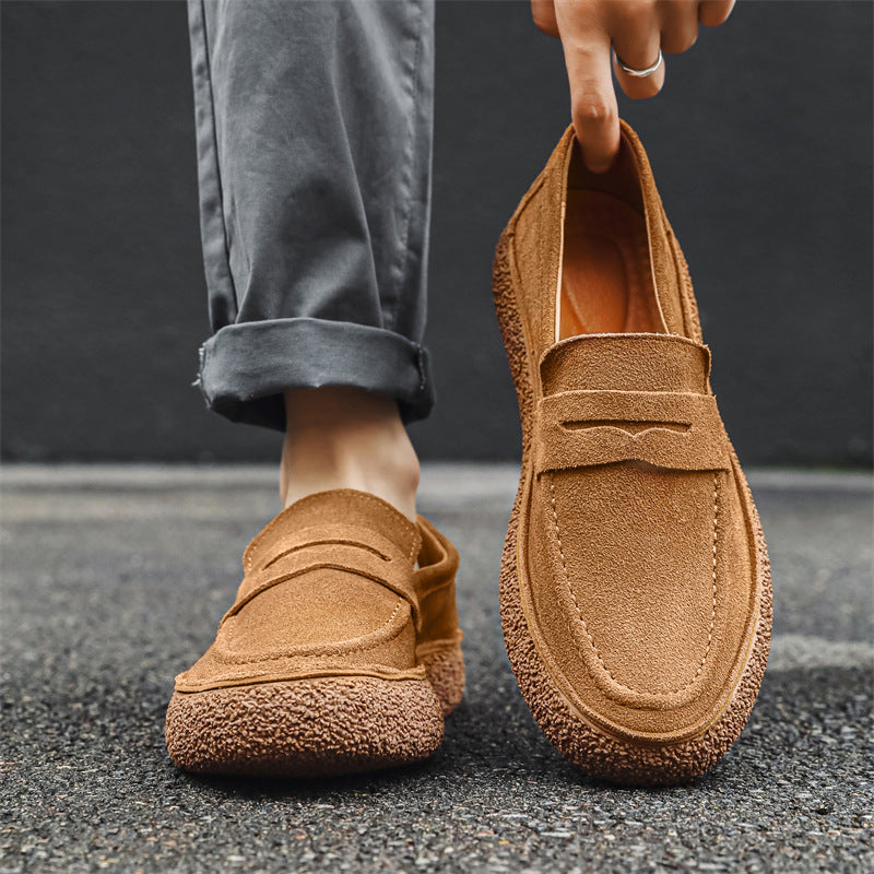 Retro Suede Spring Fashionable Green Comfortable Casual Shoes
