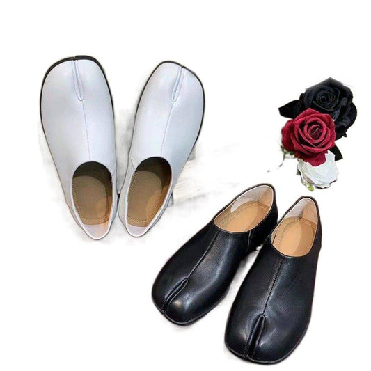Women's Summer Vegetable Tanned Sheepskin Flat Tabi Slip-on Women's Fashion Shoes