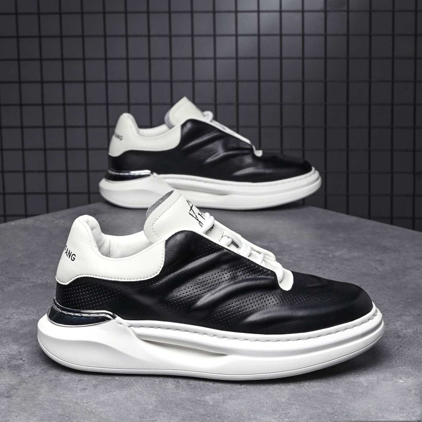 Men's White Springtide Flow Platform Mcqueen Men's Board Shoes