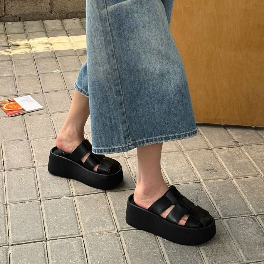 Women's Authentic Toe Box Half Outer Wear Slippers