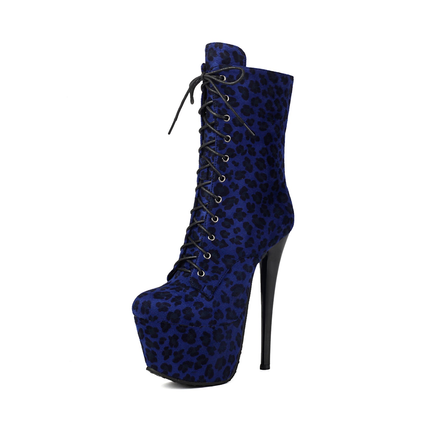 Leopard Print Suede Short Knight Sexy Nightclub Large Women's Leather Boots