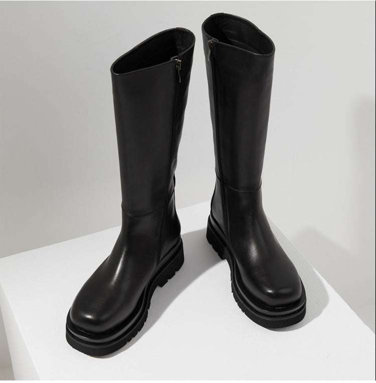 Men's Chelsea Platform First Layer Cowhide Boots