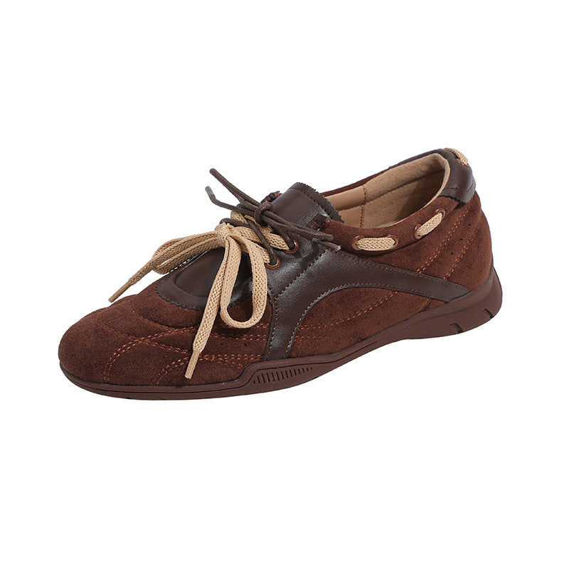 Women's Cowhide Version Contrast Color Functional Wind Training Flat Women's Casual Shoes