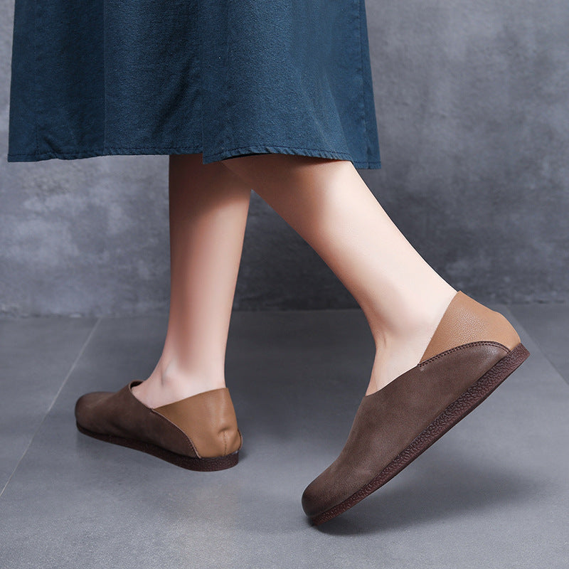 Women's Literary Retro Round Head Leisure Soft Women's Shoes