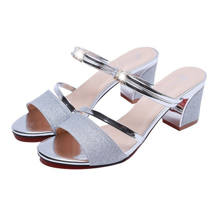 Women's High Summer Korean Style Two-way Fashion Heels