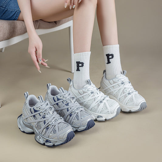 Women's Height Increasing Insole Dad Autumn High-heeled Small Women's Sports Shoes
