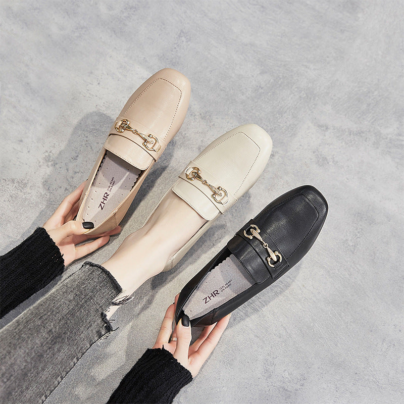 Women's New Versatile Square Toe Chunky Women's Shoes